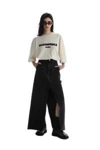 Masonprince Faded Logo Tee in Cream with Relaxed Fit for Comfortable Everyday Wear