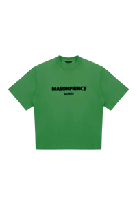 Masonprince Faded Logo Tee in vibrant green with unisex fit and relaxed style