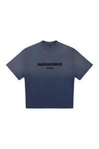 Masonprince Faded Logo Tee in gradient blue with bold logo for casual style