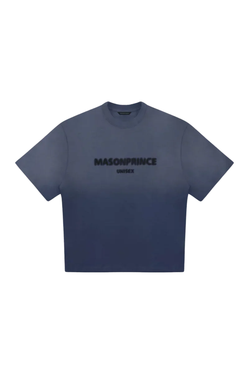 Masonprince Faded Logo Tee in gradient blue with bold logo for casual style