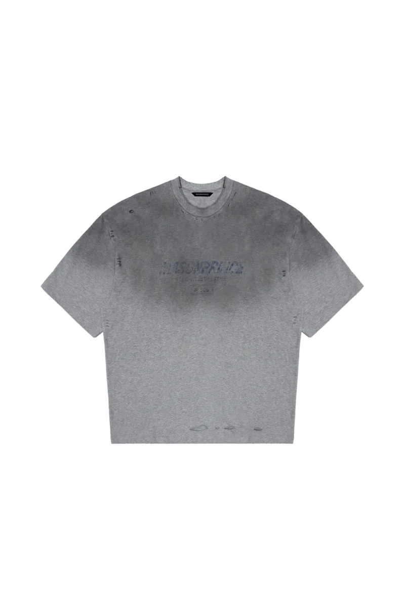 Masonprince Gradient Tee gray short sleeve t-shirt with subtle gradient and distressed details