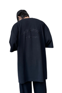 Masonprince Home Embroidery Tee in black featuring unique back embroidery design