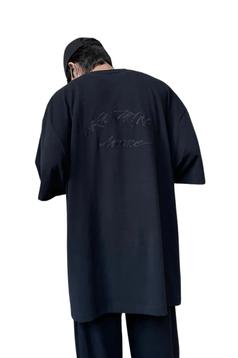 Masonprince Home Embroidery Tee in black featuring unique back embroidery design