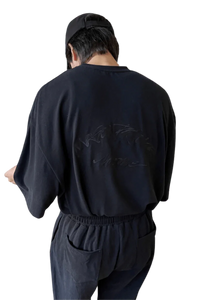 Masonprince Home Embroidery Tee in black with stylish back detailing for casual wear