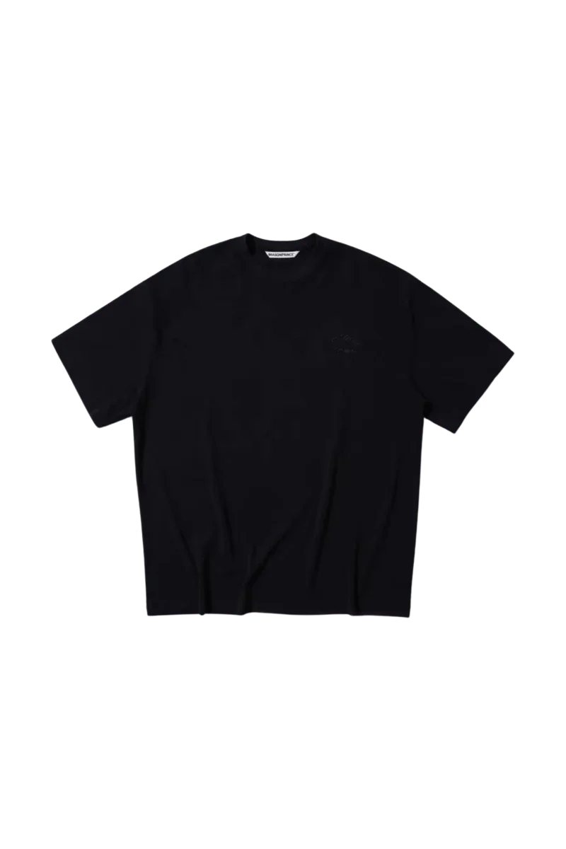 Masonprince Home Embroidery Tee in black with a relaxed fit and subtle logo detailing