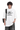 Masonprince Real World Tee white oversized shirt with black text worn by male model with backpack