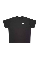 Black Masonprince SS25 Tape Tee with a small white tape logo on the chest and short sleeves