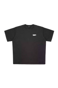 Black Masonprince SS25 Tape Tee with a small white tape logo on the chest and short sleeves