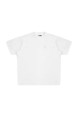 White Masonprince SS25 Tape Tee with short sleeves and crew neckline on black background