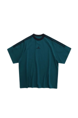 Masonprince Triple Stripe Tee in teal with black stripes and relaxed fit for casual wear