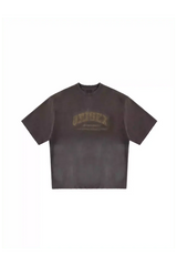 Masonprince unisex logo tee in dark color with faded front graphic print