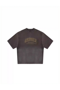 Masonprince unisex logo tee in dark color with faded front graphic print