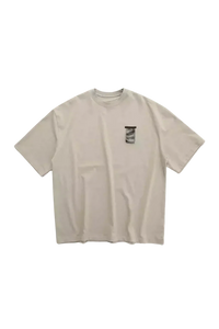 Masonprince WashTag Tee in beige with a visible wash tag detail on the chest pocket area