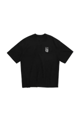 Black Masonprince WashTag Tee with short sleeves and a small tag detail on the chest