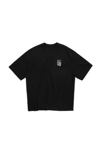 Black Masonprince WashTag Tee with short sleeves and a small tag detail on the chest