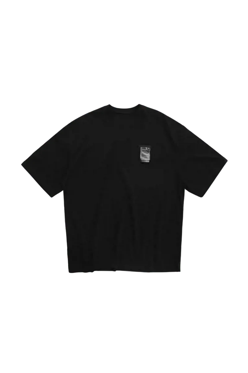 Black Masonprince WashTag Tee with short sleeves and a small tag detail on the chest
