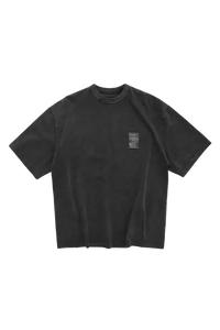 Black Masonprince WashTag Tee with short sleeves and small front label on chest