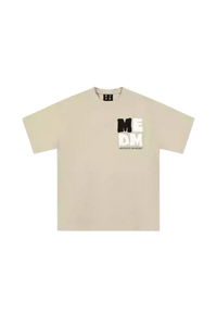Neutral MEDM Badge Tee by Mr Enjoy Da Money with bold logo design on the front