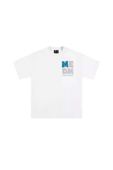 Mr Enjoy Da Money MEDM Badge Tee in white featuring bold graphic design on the chest