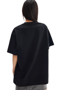 Back view of the MEDM Big M Cookie Tee in black, showcasing its oversized stylish design