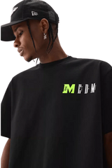 MEDM Building Colour Block Tee in black featuring unique logo design for a stylish look