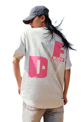 MEDM Building Colour Block Tee in gray with bold graphic design and oversized fit