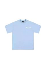 MEDM Building Colour Block Tee in light blue with a stylish graphic print for trendy casual wear