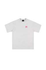 Mr Enjoy Da Money MEDM Building Colour Block Tee in white with a pink logo detail