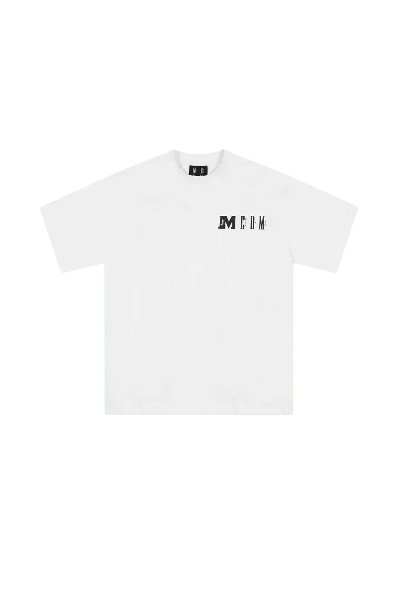 Mr Enjoy Da Money MEDM Building Colour Block Tee in white with bold logo detail