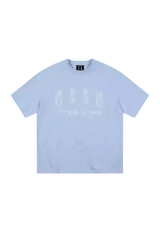 Light blue MEDM Burnt Laced Tee by Mr Enjoy Da Money with subtle graphic print on front