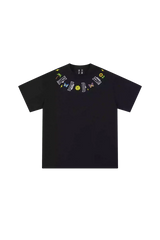 Black MEDM Butterfly Necklace Embroidery Tee by Mr Enjoy Da Money with colorful embroidered butterfly and necklace design