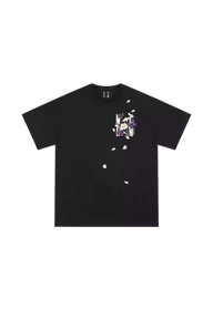 Black MEDM Falling Petals Embroidery Tee by Mr Enjoy Da Money with floral and petal design on front