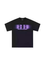 Black MEDM Phantom Contrast Tee by Mr Enjoy Da Money with purple graphic text design on front