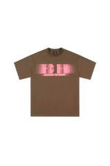 Mr Enjoy Da Money MEDM Phantom Contrast Tee brown shirt with pink graphic logo on front