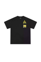 Black MEDM Pixelated Flower Pocket Tee by Mr Enjoy Da Money with yellow flower design above chest pocket