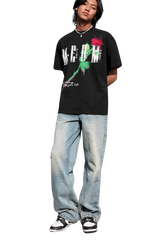 MEDM Smudged Floral Tee black graphic t-shirt with floral design by Mr Enjoy Da Money