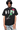 Black MEDM Smudged Floral Tee by Mr Enjoy Da Money with graphic rose and logo print on front