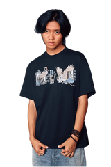 MEDM SS24 Phoenix Embroidery Tee in black featuring vibrant phoenix design and comfortable fit