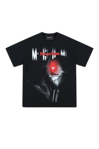 MEDM SS24 x Karmen Rider Tee in black featuring graphic print and bold design for stylish streetwear