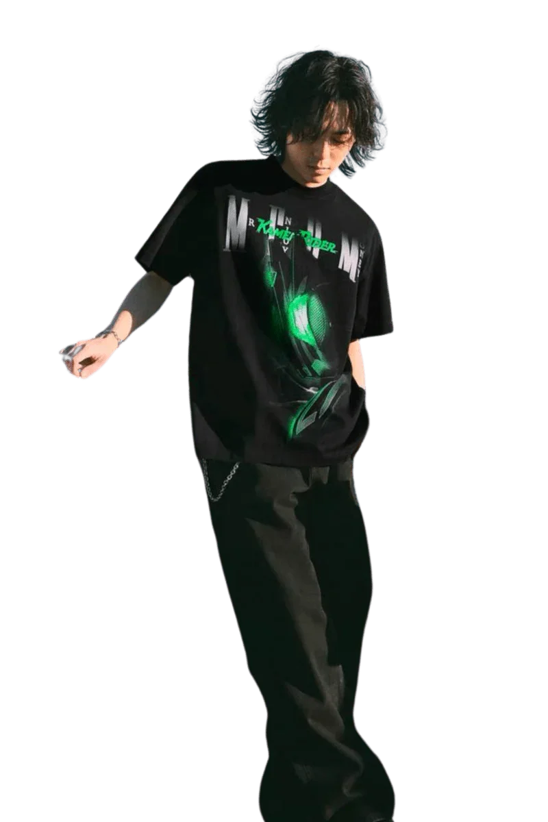 MEDM SS24 x Karmen Rider Tee in black featuring bold graphics on a relaxed fit shirt
