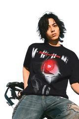 MEDM SS24 x Karmen Rider Tee featuring a bold graphic design, ideal for stylish casual wear