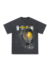 MEDM SS24 x Kamen Rider Tee featuring a bold graphic design on a black background