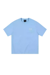 Light blue MEDM SS25 Basic Embroidery Tee featuring a minimalist design for casual wear