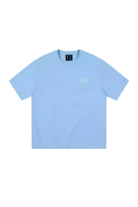 Light blue MEDM SS25 Basic Embroidery Tee featuring a minimalist design for casual wear