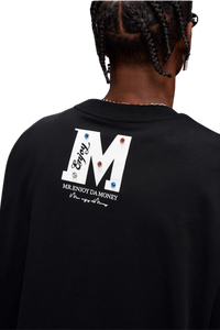MEDM SS25 Basic Gem Series Tee in black with stylish back logo detailing for a modern look