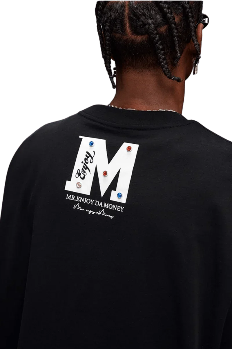 MEDM SS25 Basic Gem Series Tee in black with stylish back logo detailing for a modern look