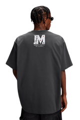 Men's MEDM SS25 Basic Gem Series Tee in dark gray featuring a logo on the back