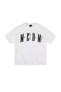 MEDM SS25 Basic Gem Series Tee in White Featuring Bold Mr Enjoy Da Money Print Design