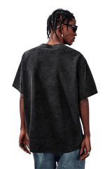 MEDM SS25 Basic Logo Washed Tee in black, designed for a relaxed fit and casual style