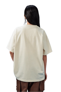 Back view of the MEDM SS25 Basic Logo Washed Tee in a neutral color for casual wear